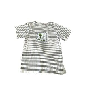 Nick & Sarah Striped T-Shirt Safari Print Short Sleeve Casual‎ Top Small